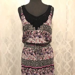 Forever 21 Floral dress with black lace